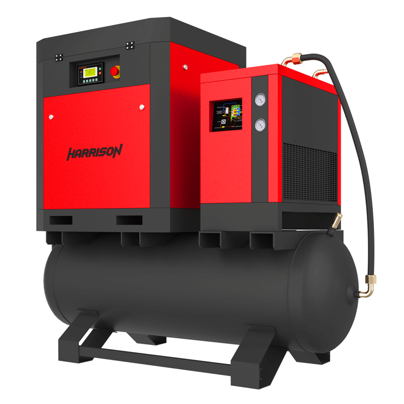 HRS-94750TD5 Винтовой компрессор с ресивером и осушителем Harrison: 750 л/мин, 8 бар, 5.5 кВт, 500 л