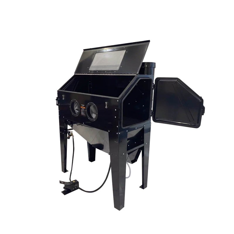 WDK-83421 Пескоструйная камера для очистки деталей от ржавчины и краски, ёмкость 420л. Wiederkraft