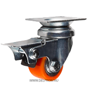 903035 TB Полиуретановая поворотная колесная опора с тормозом д35 (VILS)