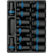 KING TONY Набор ударных глубоких торцевых головок 3/4", ложемент, 14 предметов KING TONY 9-6414MP