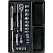 KING TONY Набор торцевых головок 3/8" с принадлежностями, ложемент, 23 предмета KING TONY 9-3523MR
