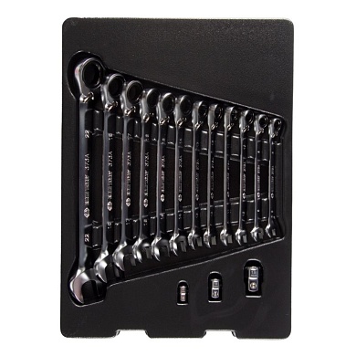 KING TONY Набор комбинированных ключей с трещоткой, ложемент, 15 предметов KING TONY 9-102A15MR