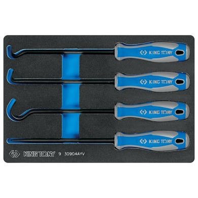 KING TONY Набор для демонтажа сальников и колец, ложемент, 4 предмета KING TONY 9-30904AYV