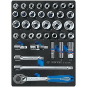 KING TONY Набор торцевых головок 1/2" с принадлежностями, ложемент, 37 предметов KING TONY 9-4537MRV