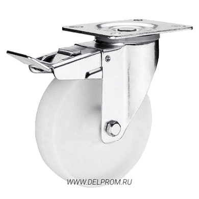 SRCnb 42 Нейлоновая поворотная колесная опора с тормозом д100 (VILS)