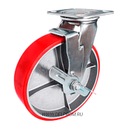 SCpb 42 Большегрузная полиуретановая поворотная колесная опора с тормозом д100 (VILS)
