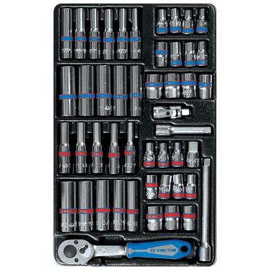 KING TONY Набор торцевых головок 1/4" с принадлежностями, ложемент, 48 предметов KING TONY 9-2548CR