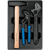 KING TONY Набор переставные клещи, разводной ключ и молоток, ложемент, 3 предмета KING TONY 9-90103PP02