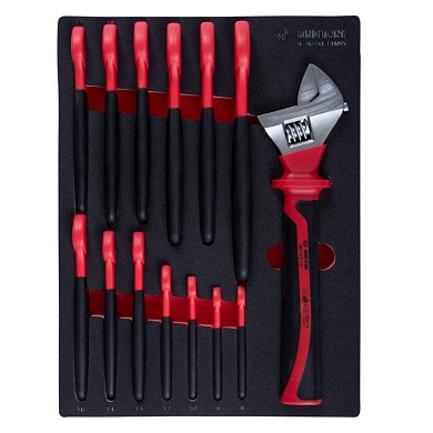 KING TONY Набор рожковых диэлектрических ключей, 8-24 мм, ложемент, 14 предметов KING TONY 9-901VE14MRV