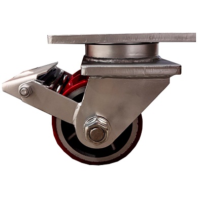 SCpb 85 MAX-2 Сверхбольшегрузная поворотная колёсная опора с тормозом, полиуретан, г/п 3800 кг, д. 250 (VILS)