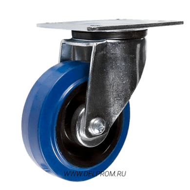 SRCL 63 Поворотная колёсная опора синяя резина д160 (VILS)