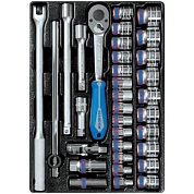 KING TONY Набор торцевых головок 1/2" с принадлежностями, ложемент, 33 предмета KING TONY 9-4333MR03