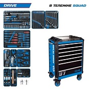Набор инструментов 251 предмет, "DRIVE", в синей тележке KING TONY 9SQ31-251MRV