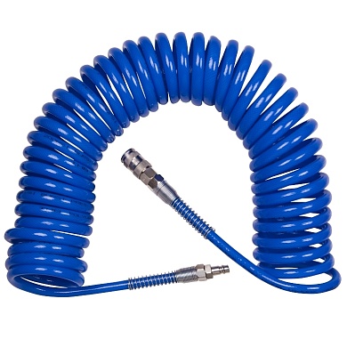 Шланг пневматический спиральный 8х12 мм, 15 м, полиуретановый, фитинги KING TONY 79962-15