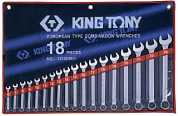 Набор комбинированных ключей,18 предметов 6-24 мм, king tony 1218mr01