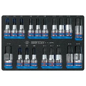 KING TONY Набор торцевых насадок Hex и Spline, ложемент, 19 предметов KING TONY 9-4129PRV