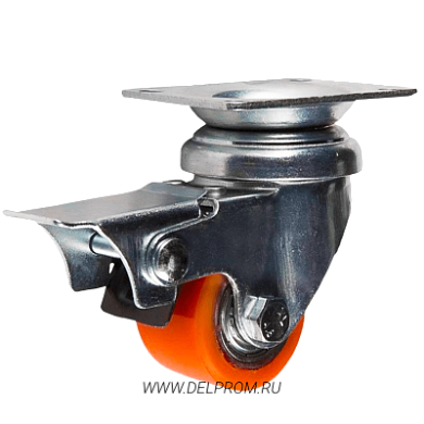 903035 TB Полиуретановая поворотная колесная опора с тормозом д35 (VILS)